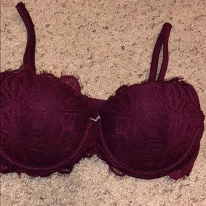 Pink push-up lace bra
